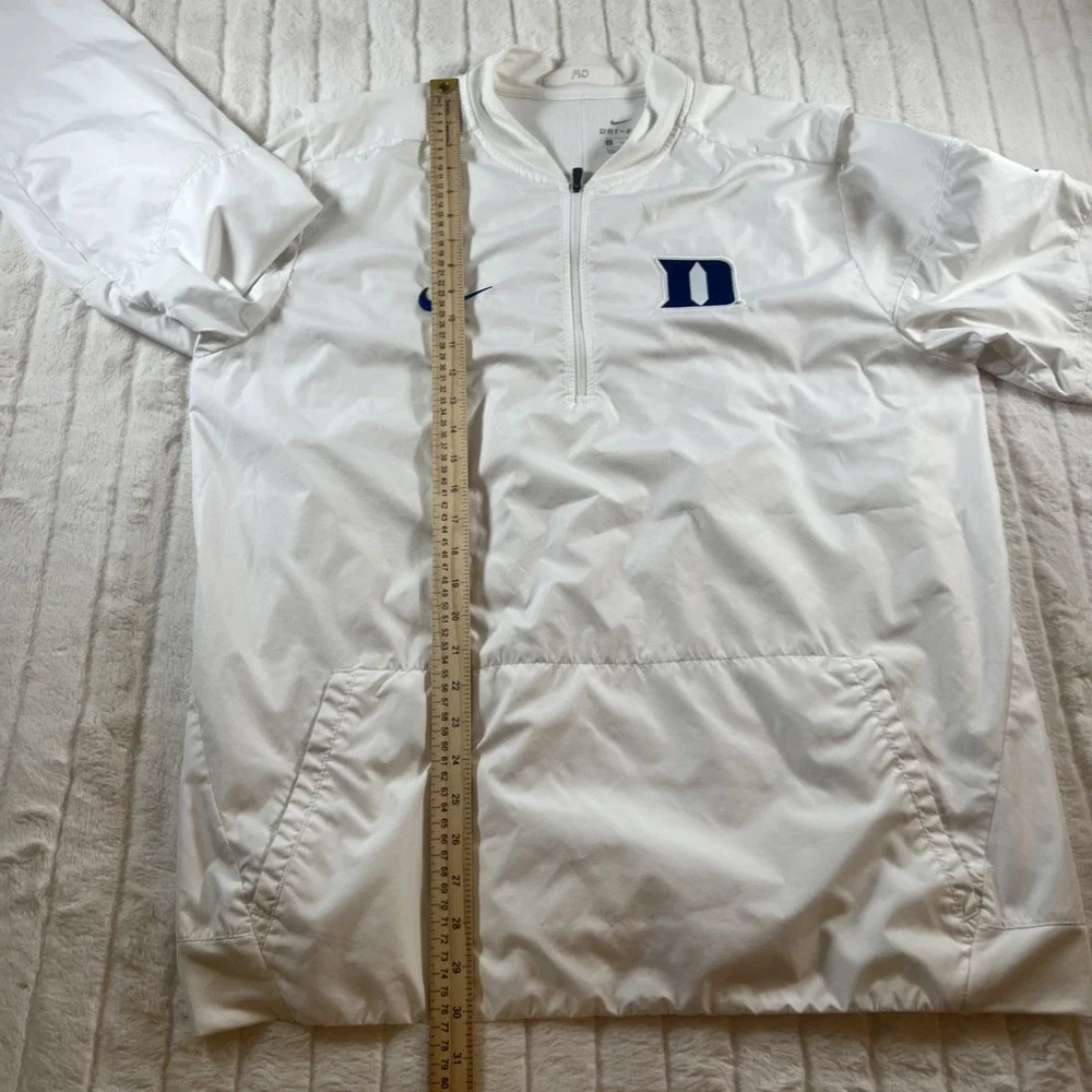 Nike Dri Fit Duke Blue Devils Football Sideline Jacket 1/4 Zip White Men's Sz XL